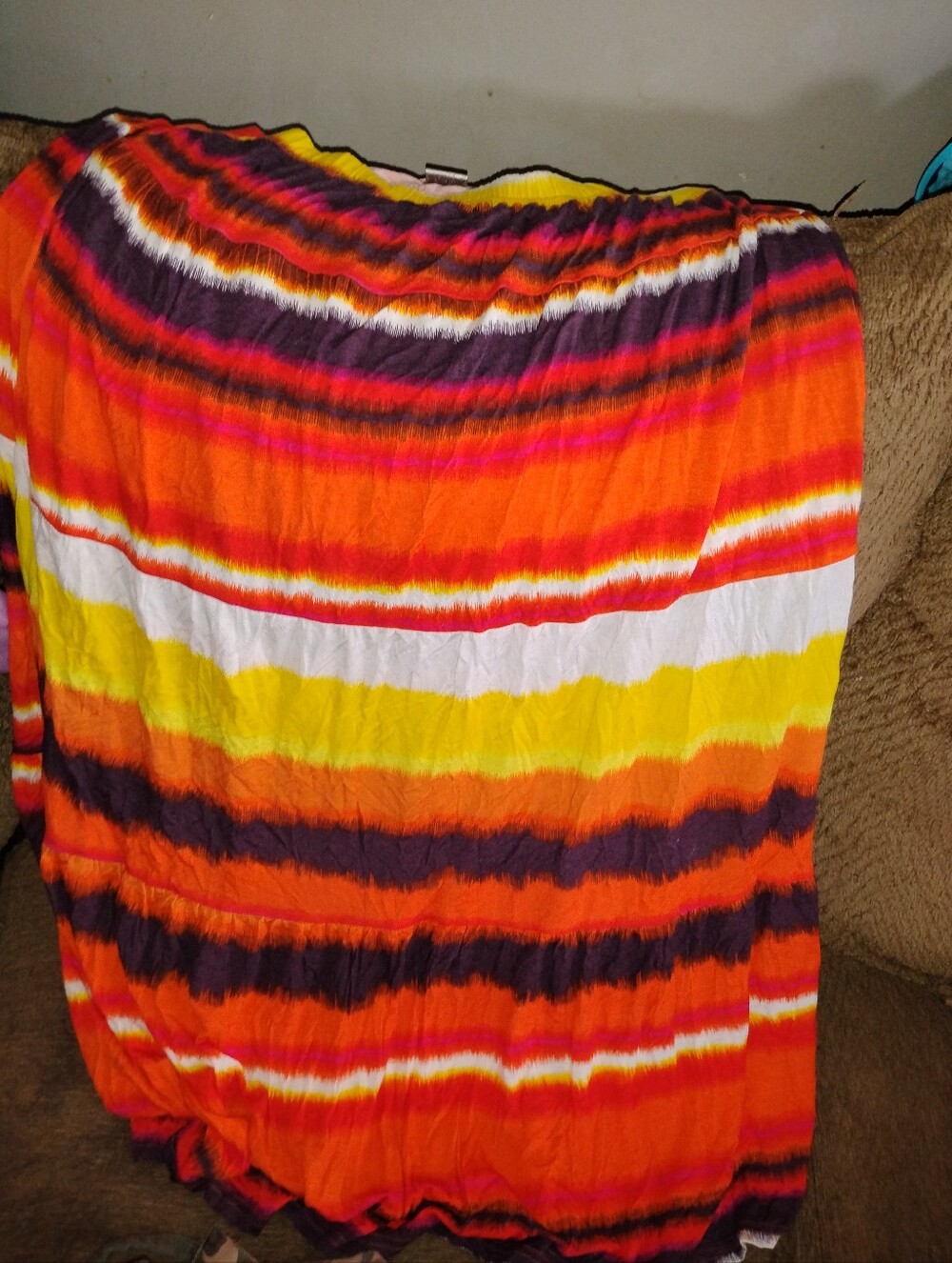 Bright Orange Multi-Stripe Women's Maxi Skirt
